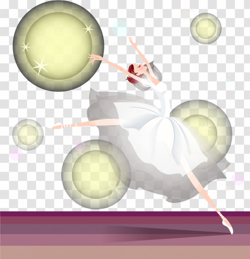 Ballet Dancer - Heart - Cartoon Vector Transparent PNG