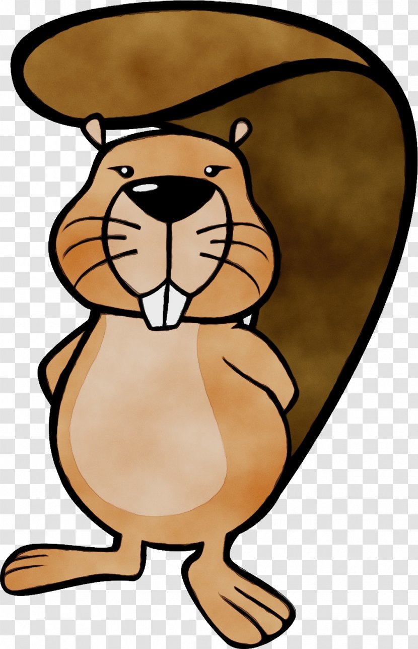 Cartoon Clip Art Groundhog Beaver Pleased - Paint Transparent PNG