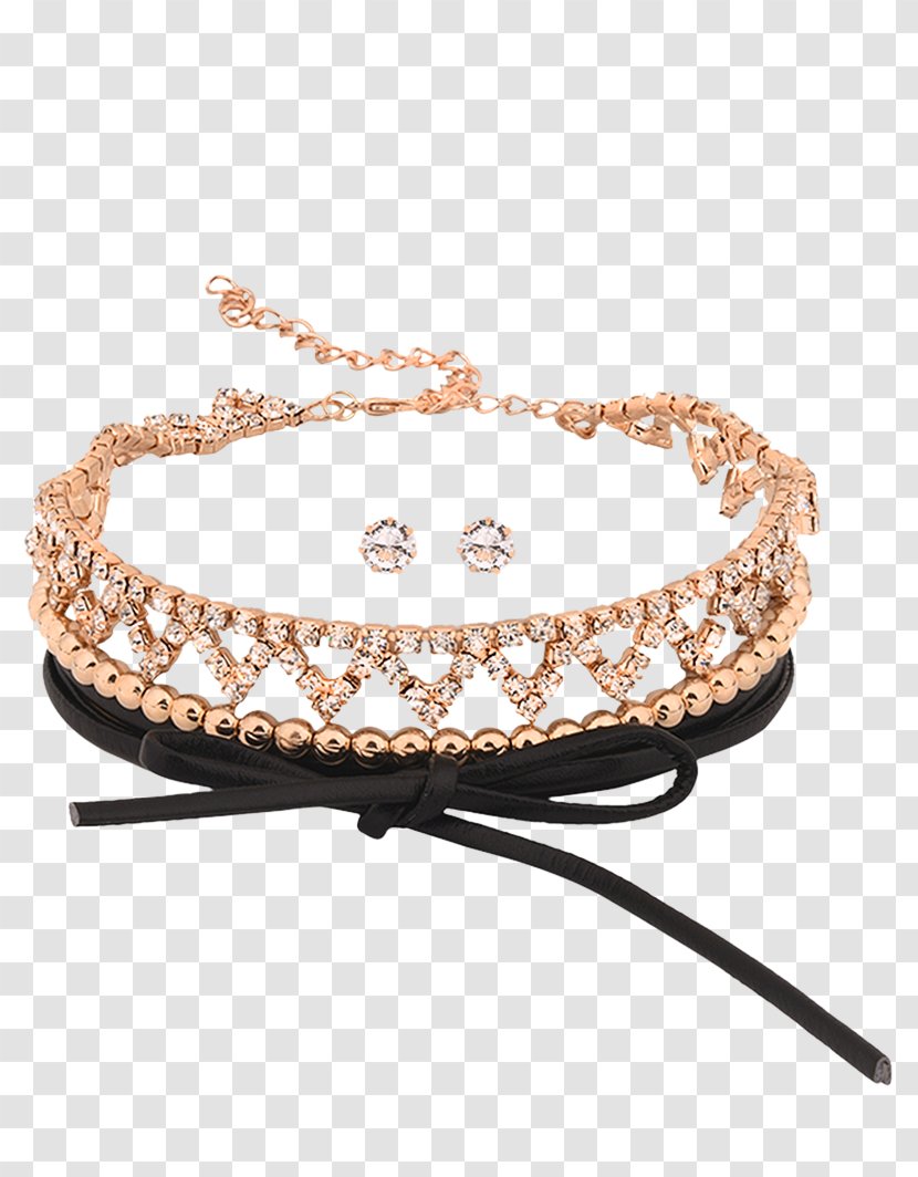 Bracelet Jewelry Design Choker Chain Imitation Gemstones & Rhinestones - Hollowed Out Railing Style Transparent PNG