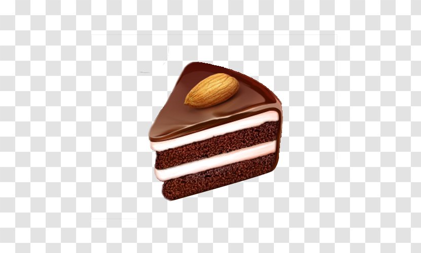 Chocolate Cake Butter Sachertorte Birthday Brownie - Almond - Realistic Transparent PNG