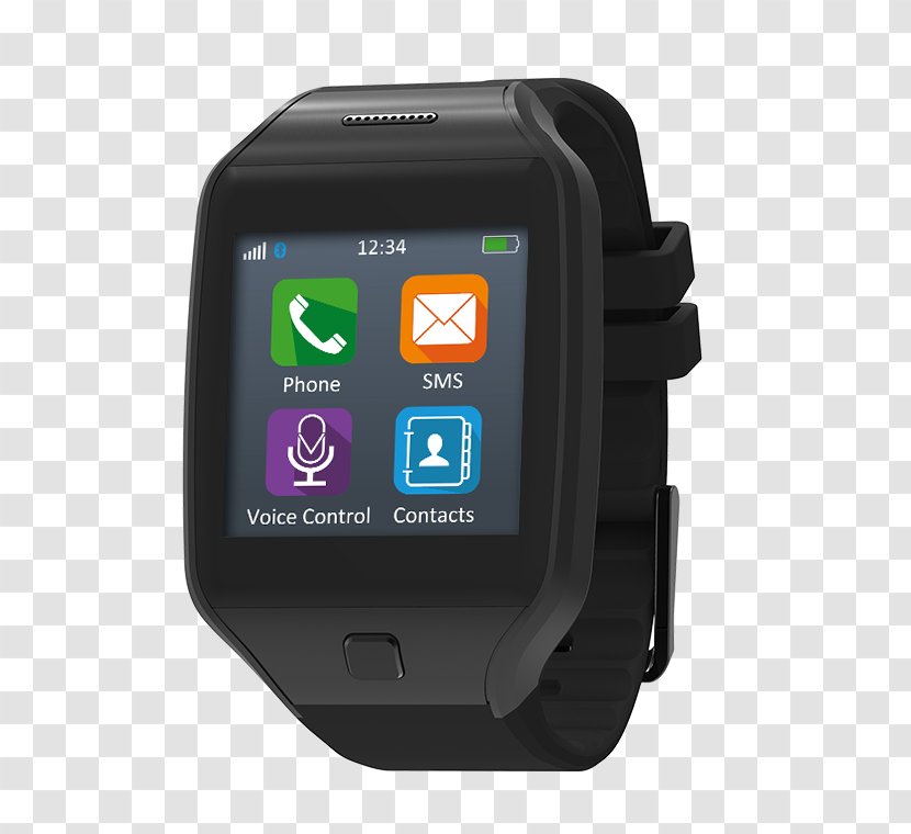 Mobile Phones MyKronoz ZeCircle ZeTel 2G Micro-Sim Smart Watch Phone With App (Android & Apple) - Black SmartwatchMicro-SIM Transparent PNG