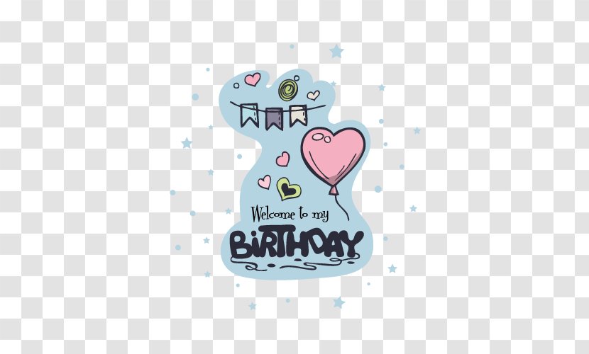 Birthday Cake Party - Text - Vector Cartoon Painted Transparent PNG