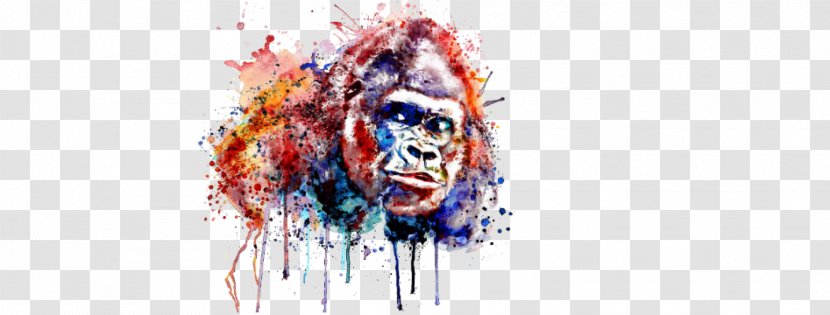 Gorilla Watercolor Painting Art - Flower Transparent PNG