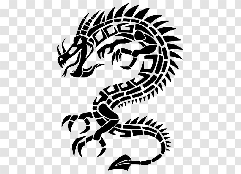 Tattoo Clip Art - Serpent - Tribal Dragon Transparent PNG