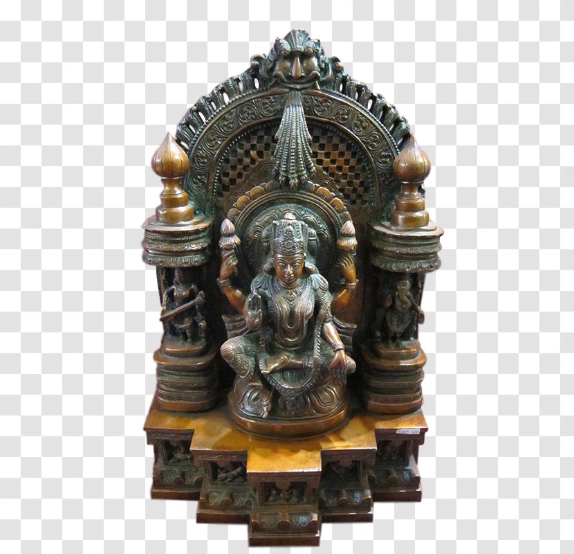 Hindu Temple Bronze Sculpture - Statue - Durga Transparent PNG