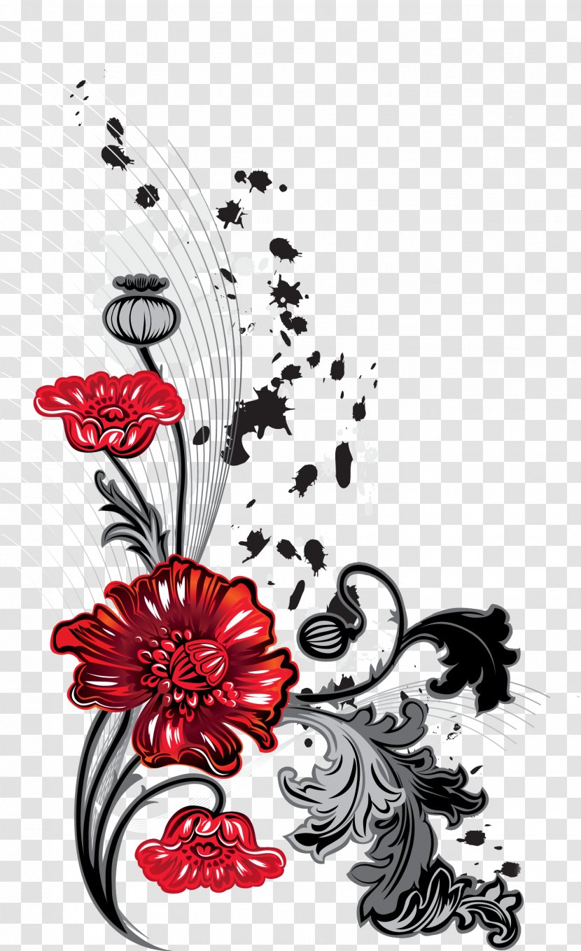 Desktop Wallpaper Animation - Fictional Character - Flower Ornaments Transparent PNG