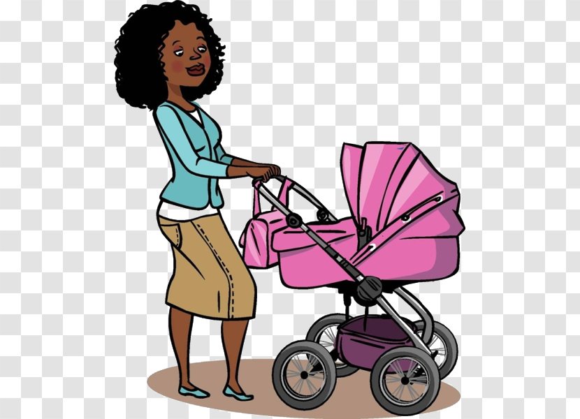 Baby Transport Mother Infant Illustration - Photography - Cartoon Push Carriage Transparent PNG