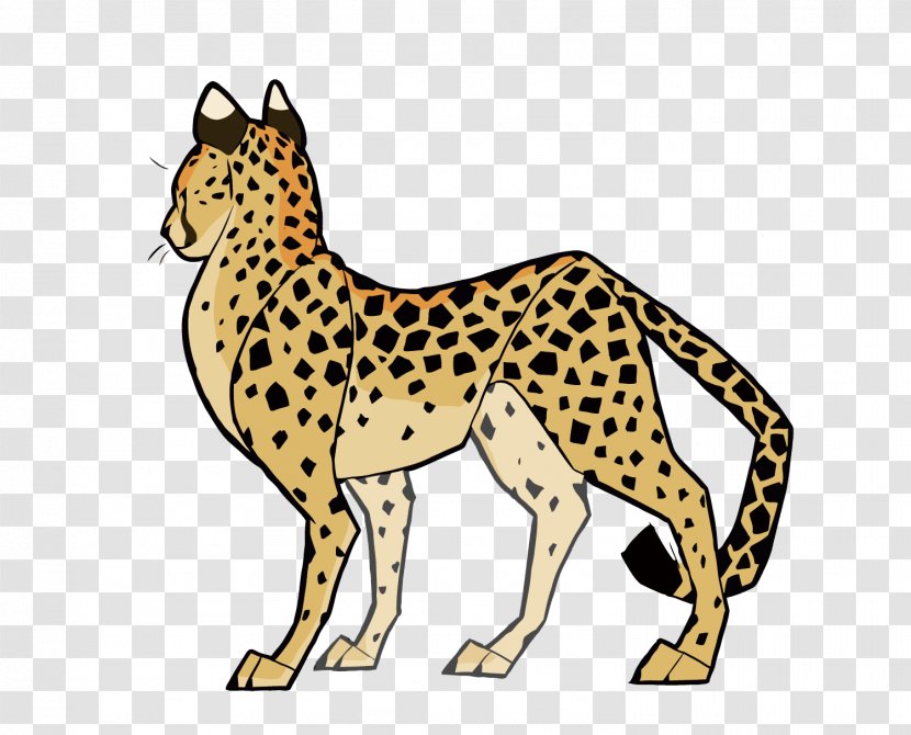 Cheetah Cat Cougar Clip Art - Watercolor Painting - Vector Transparent PNG