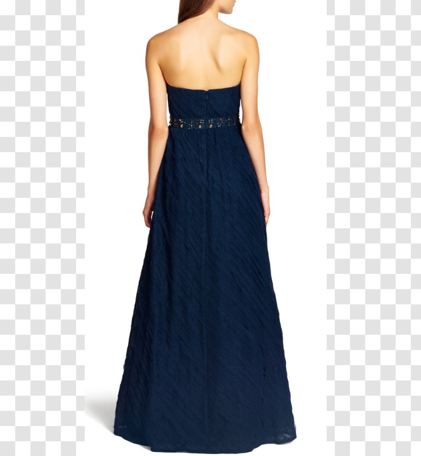 Gown Cocktail Dress Shoulder Satin - Navy Blue Wedding Transparent PNG
