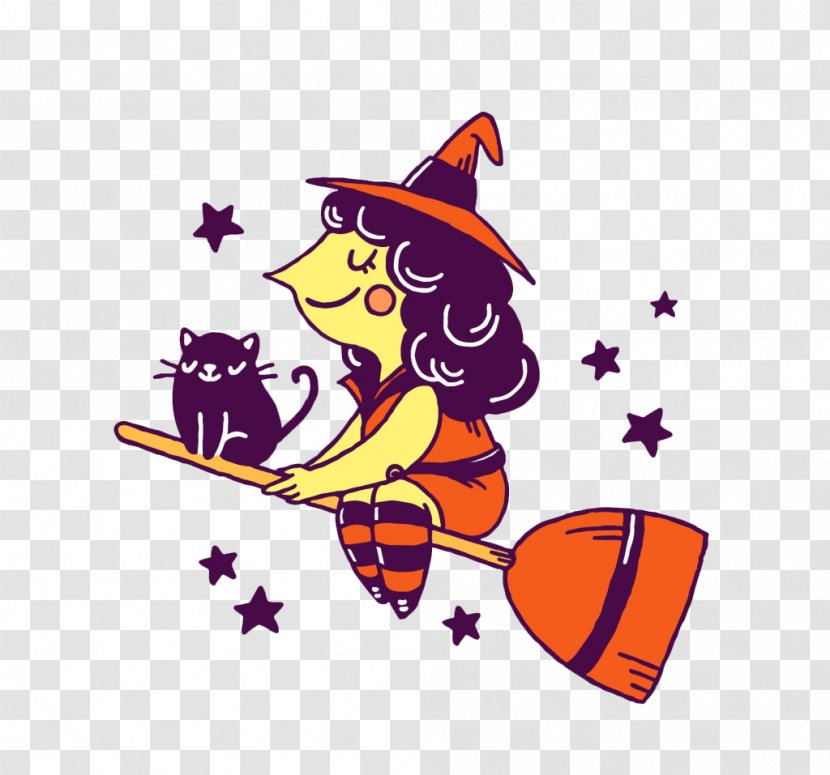 Witchcraft Halloween Boszorkxe1ny Magic Mug - Crone - Creative Cartoon Witch Broom Transparent PNG