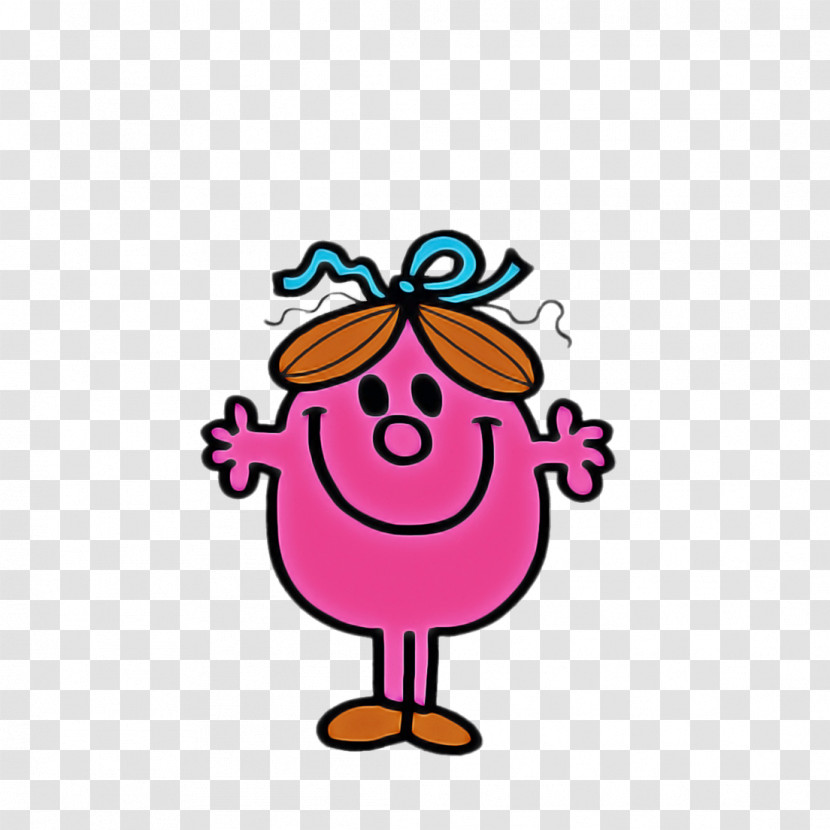 Cartoon Pink Line Smile Happy Transparent PNG