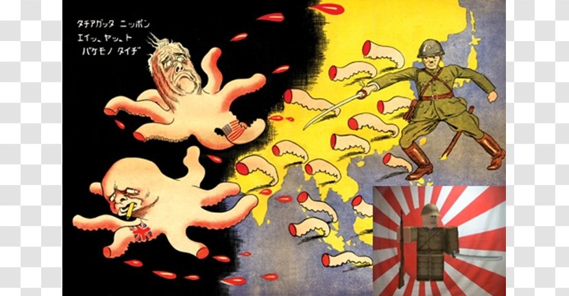 Second World War Japanese Crimes Propaganda In Fascist Japan Attack On Pearl Harbor - Mythical Creature Transparent PNG