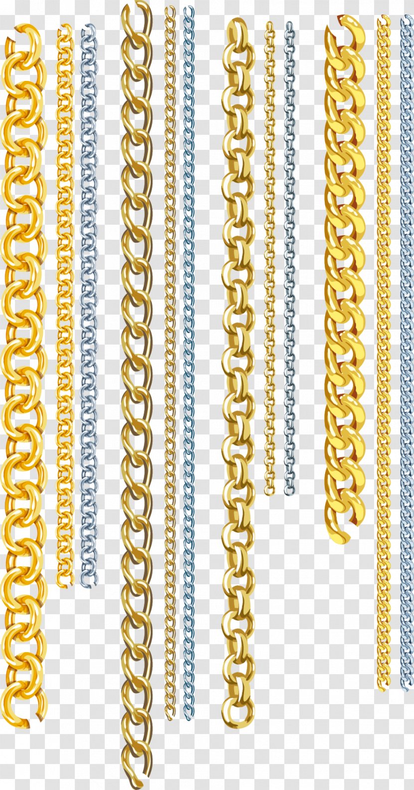 Gold Euclidean Vector Chain - Metal - Chains Transparent PNG