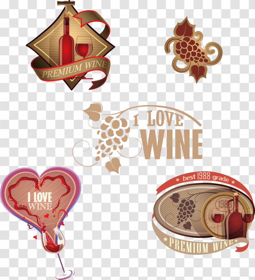 Red Wine Label - Advertising - Promotional Transparent PNG