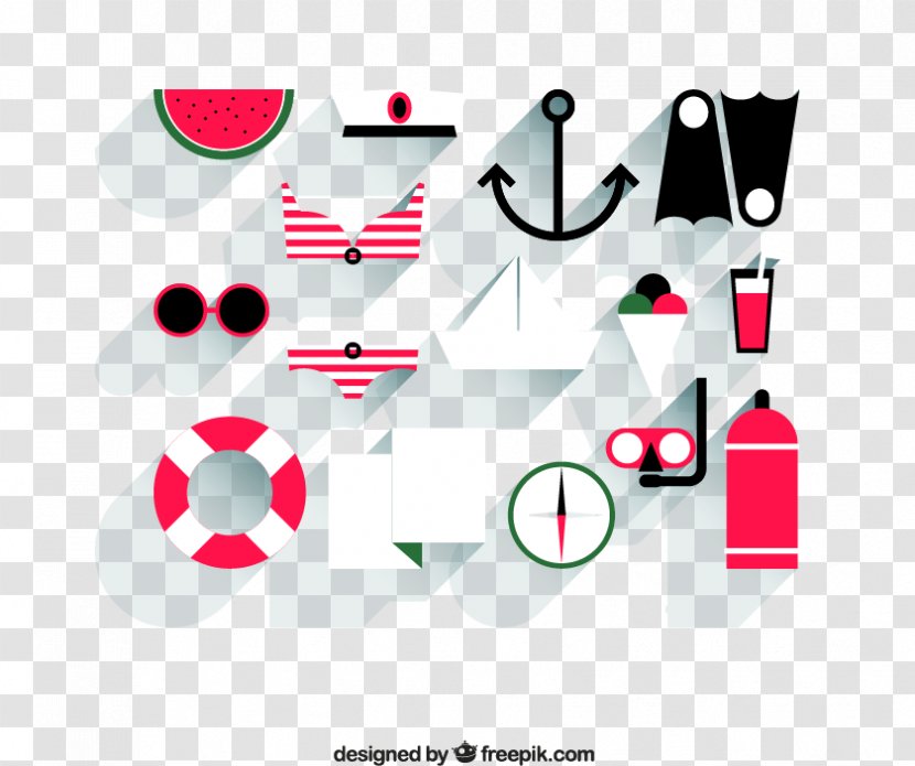 Ice Cream Watermelon Icon - Watercolor - Beach Resort Vector Material Download Transparent PNG