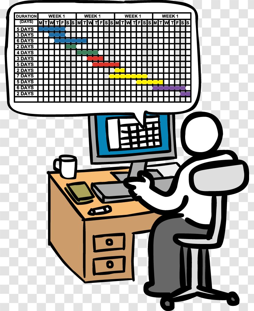 Gantt Chart Project Management Diagram - Cartoons Transparent PNG