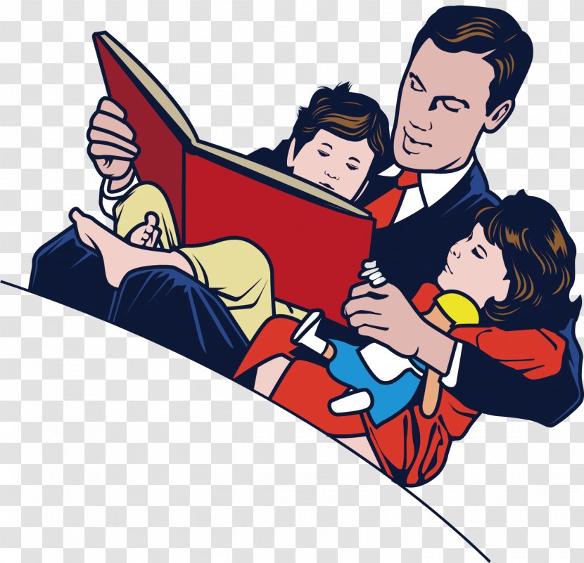 Father Picture Book Child Mother - Reading - Dea Transparent PNG