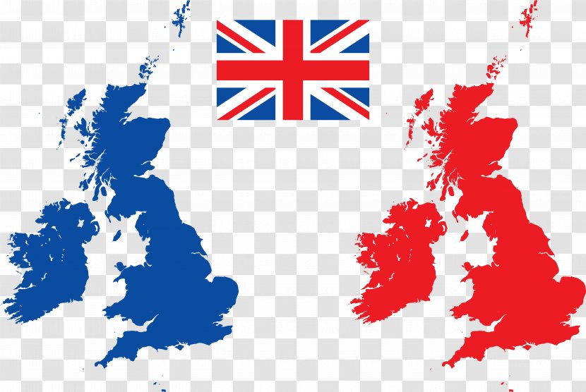 Great Britain British Isles Vector Map - Blue - Of The United States Flag Transparent PNG