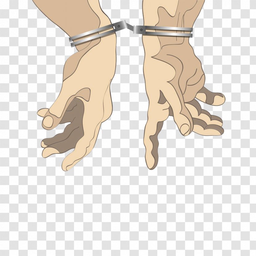 Cartoon Handcuffs Royalty-free Clip Art - Silhouette - Catch Prisoners Transparent PNG