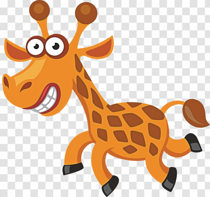 Giraffe Giraffidae Cartoon Animal Figure Toy Transparent PNG