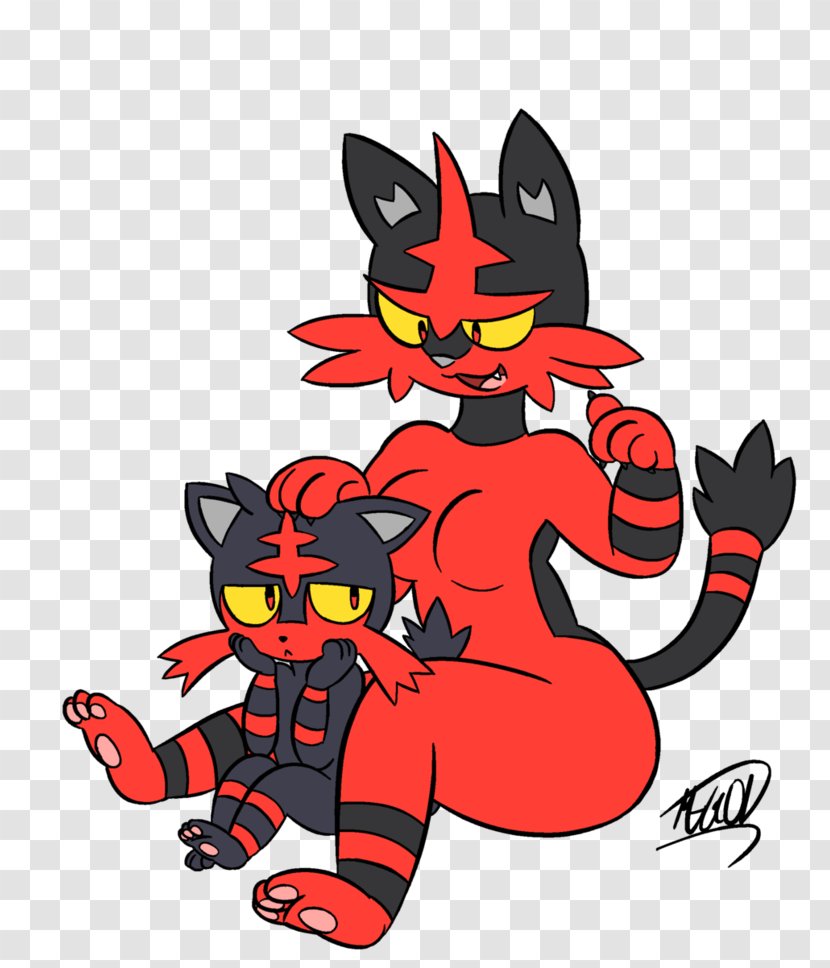 Cat Litten Incineroar Image Pikachu - Shiny Sun Transparent PNG