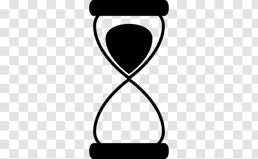 Hourglass Time Clock Clip Art - Black And White Transparent PNG