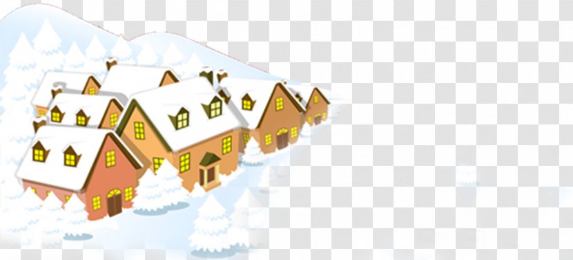 Santa Claus Christmas Tree New Years Day - Card - House, Cartoon Snow, Creative Taobao Transparent PNG