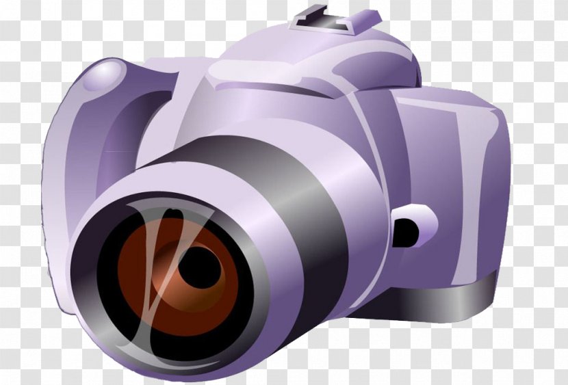 Single-lens Reflex Camera Cartoon - Software - Purple SLR Transparent PNG