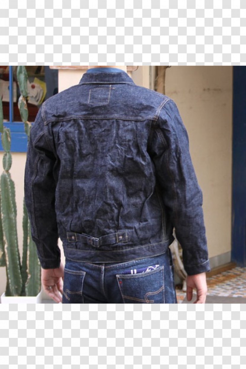 Leather Jacket Denim Indigo Dye Samurai Jeans - Knickerbockers - Black Transparent PNG