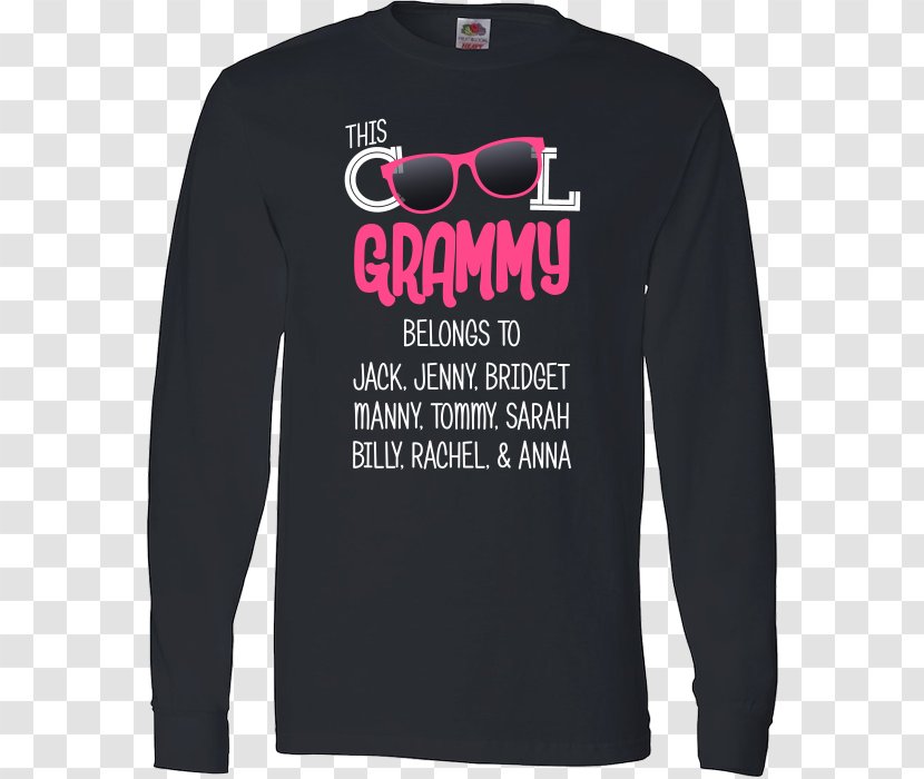 Long-sleeved T-shirt Hoodie Sweater - Frame - Black Grandfather With Grandkids Transparent PNG