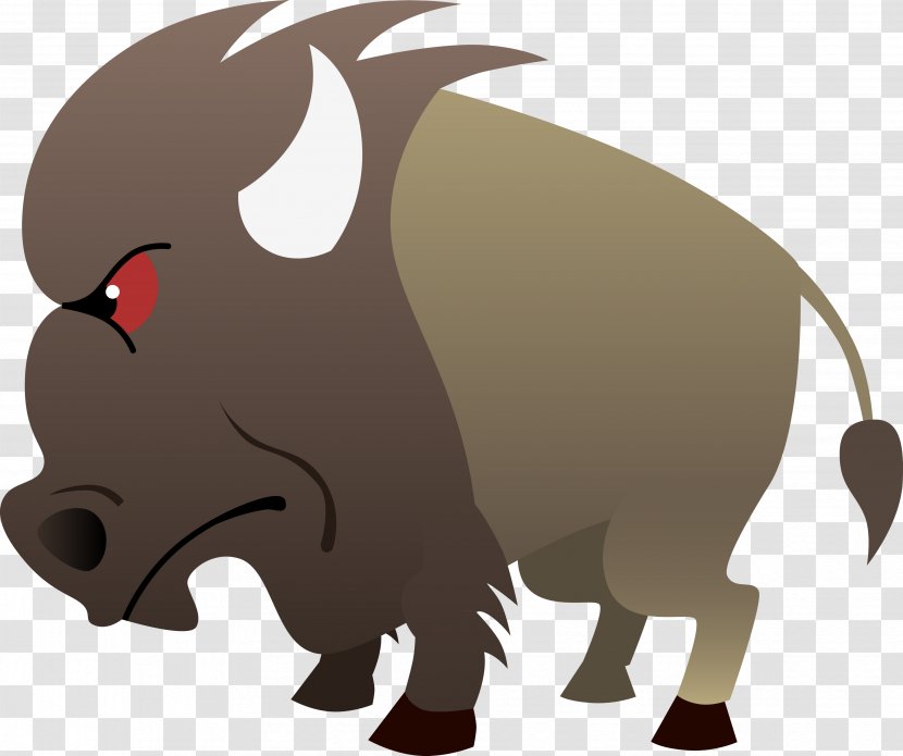 Bull Cattle Wild Boar Ox Clip Art - Fauna Transparent PNG