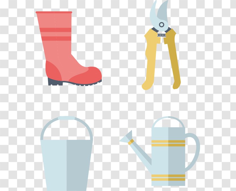 Tool - Watering Can - Vector Flat Gardening Tools Transparent PNG