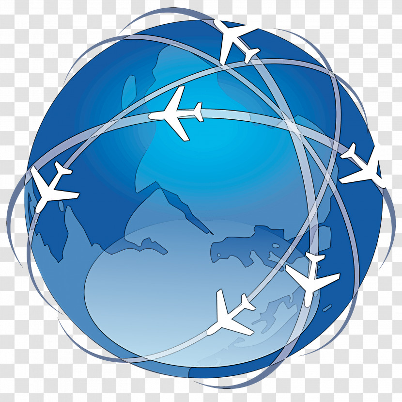 Blue World Earth Logo Circle Transparent PNG