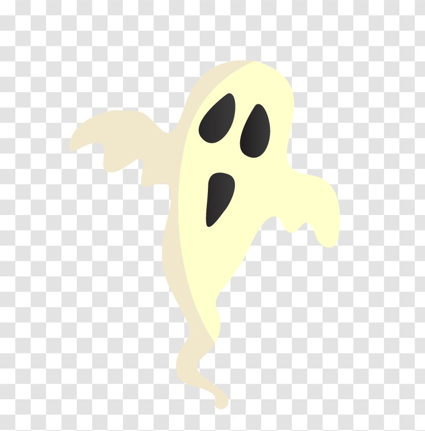 Yellow Smiley Cartoon Nose Font - White Ghost Scary Transparent PNG