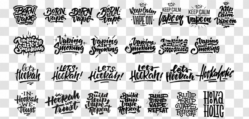 Behance Essie LETTERPRESS Logo Lettering Font - Black And White Transparent PNG