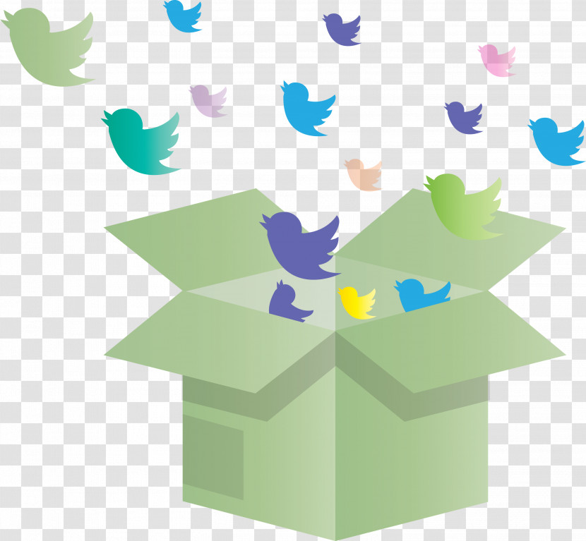 Twitter Birds Opened Box Transparent PNG