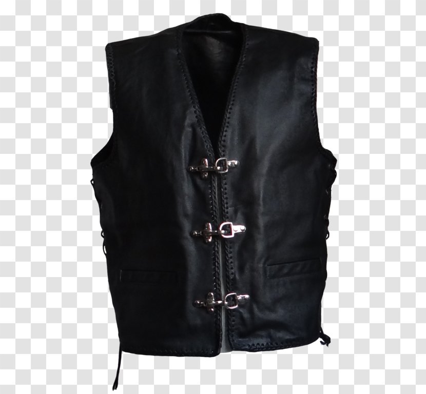 Gilets Jacket Sleeve Leather Black M Transparent PNG
