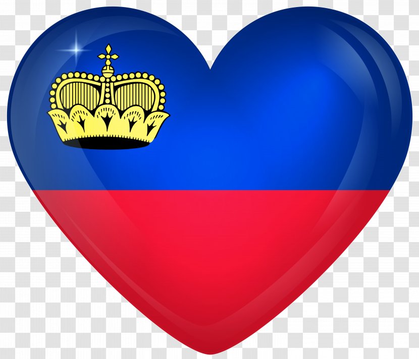 Flag Of Liechtenstein Lapel Pin Cobalt Blue - Flower - Heart Transparent PNG
