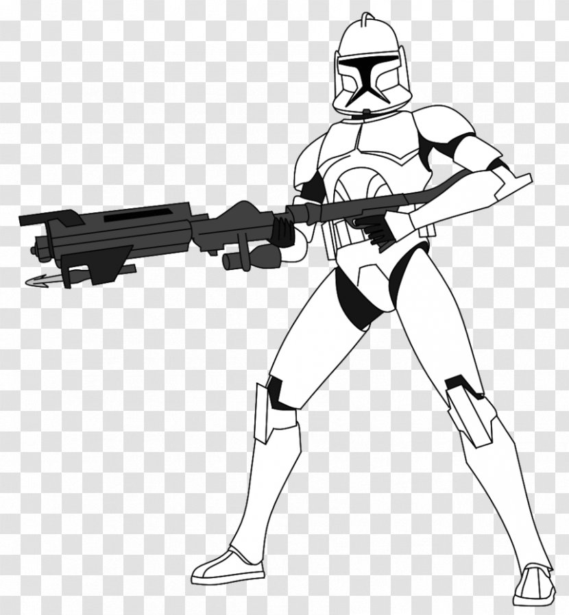 Clone Trooper Line Art Drawing Blaster - Fan - Star Wars Transparent PNG