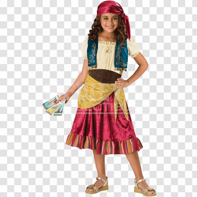Halloween Costume Romani People Fortune-telling Child - Watercolor - Medieval Female Transparent PNG