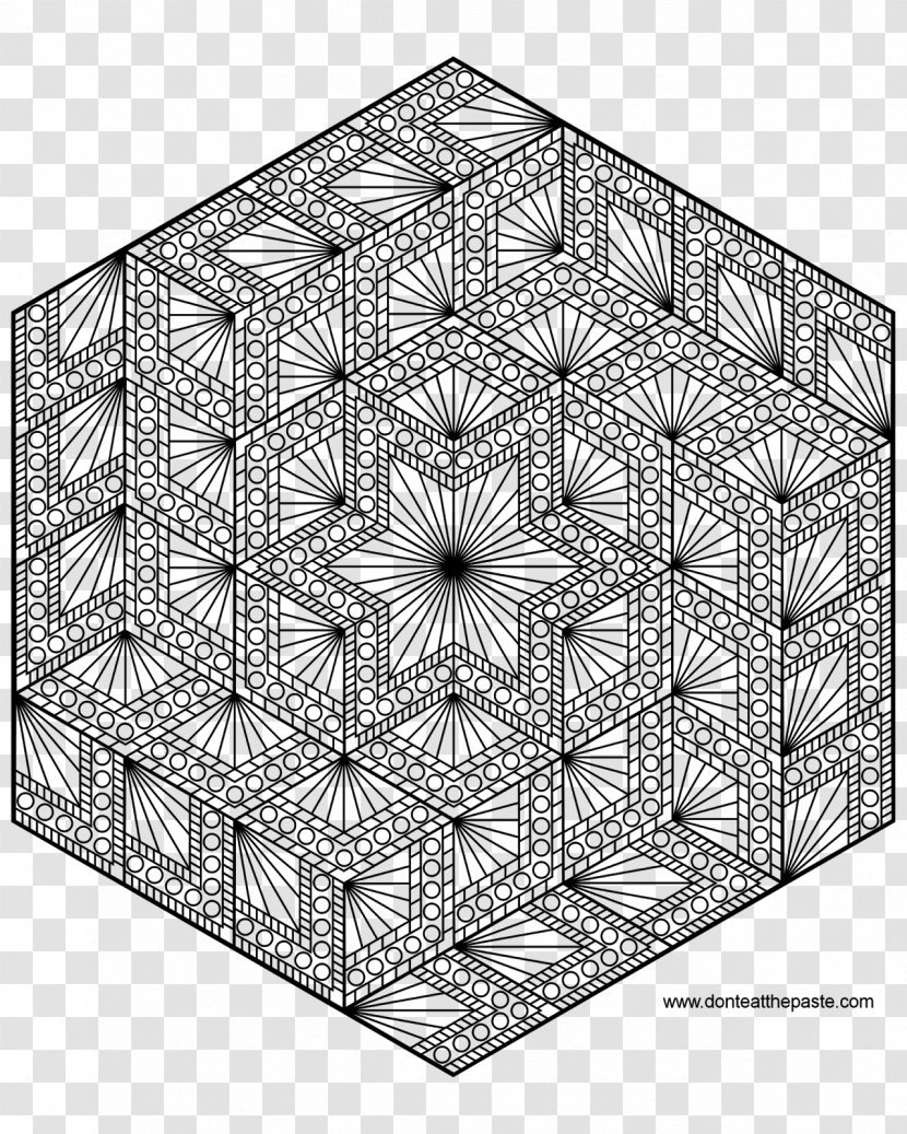 Coloring Book Mandala Adult Star Of David Geometric Shape - Rectangle - Pattern Transparent PNG