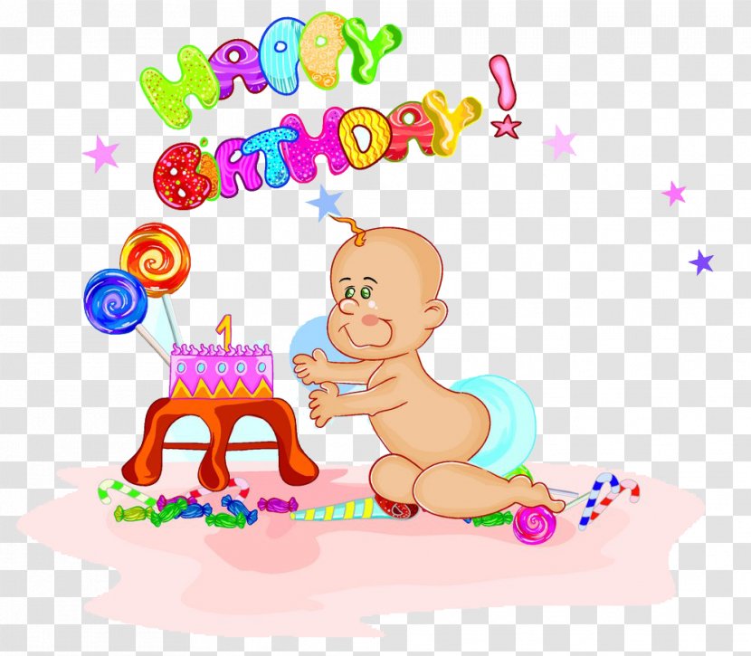 Birthday Cake Child Wish - Play - Take The Baby Cartoon Font Transparent PNG