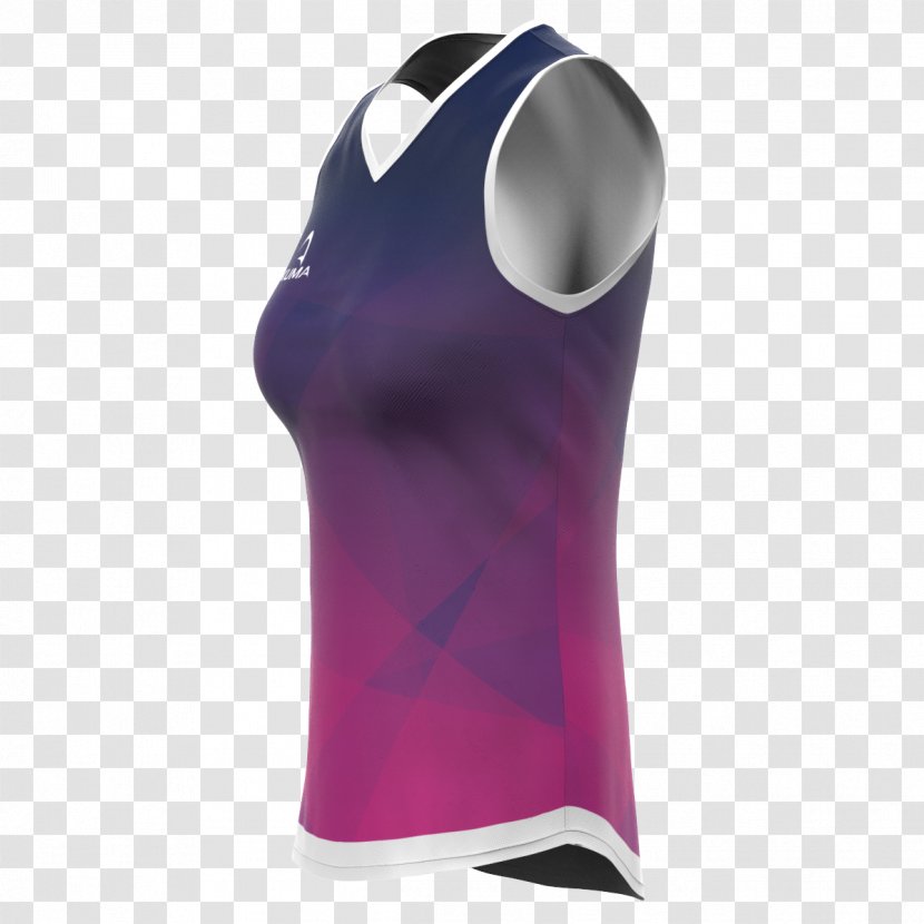 Outerwear Sleeveless Shirt - Purple - Netball Court Transparent PNG
