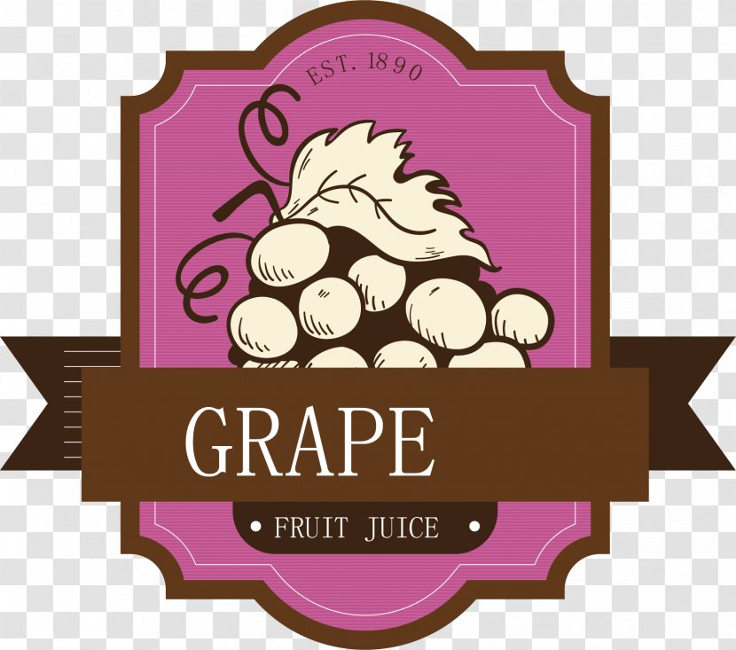 Juice Fruit - Clip Art - Grape Label Vector Transparent PNG