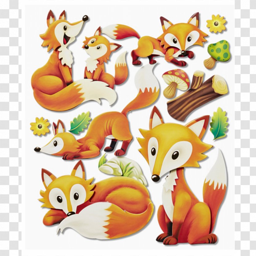 Red Fox 3 D Sticker Big, Dinosaurs Wall Decal 3D XXL - 3d Transparent PNG