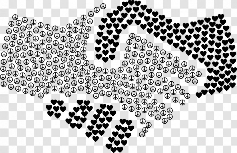 Love Peace Doves As Symbols Clip Art - Monochrome - Compassion Transparent PNG