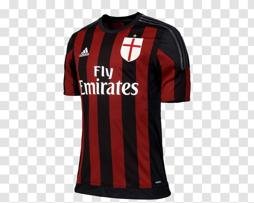 A.C. Milan Jersey 2015–16 Serie A Kit Shirt - Sports Fan Transparent PNG