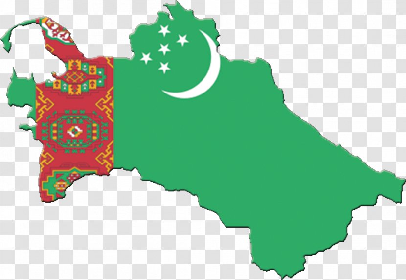 Flag Of Turkmenistan Map Transparent PNG