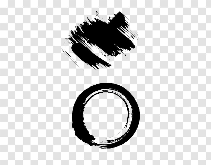Circle Ink Wash Painting Brush Illustration - Symbol - Chinese Style Pen And Transparent PNG