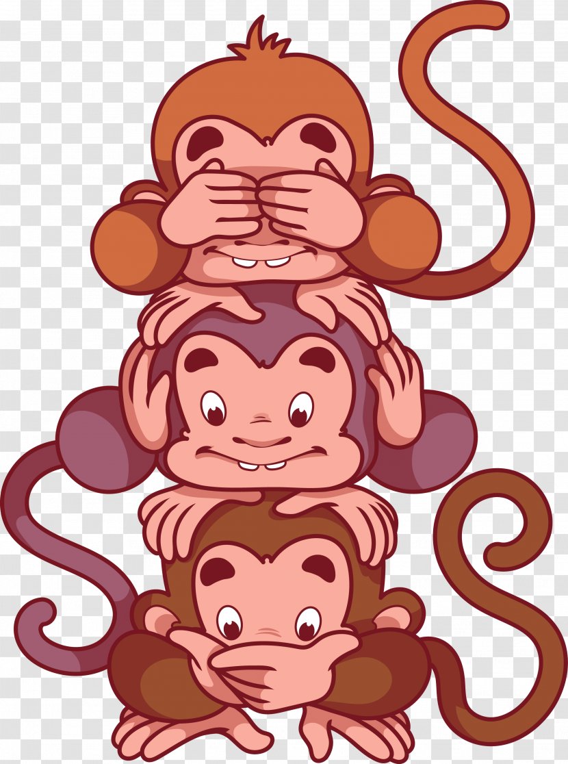 Three Wise Monkeys Royalty-free - Monkey Transparent PNG